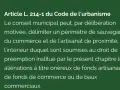 Extrait du Code de l'urbanisme sur le droit de préférence vente. Le conseil municipal peut délimiter un périmètre pour sauvegarder le commerce et l'artisanat.