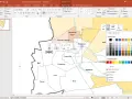 Plan du cadastre du bourg en Bresse, montrant les quartiers délimités par des lignes et des couleurs variées.