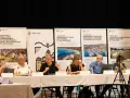 Des intervenants discutent du projet de PLU de Portivechju, axé sur l'aménagement du territoire, la préservation du littoral et le développement économique.