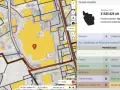 Carte du cadastre montrant des parcelles industrielles à Toulouse. Une parcelle spécifique est mise en évidence avec ses informations.