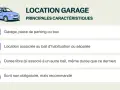 Illustration d'une voiture et des caractéristiques d'un bail garage : location, durée, et formalisme.