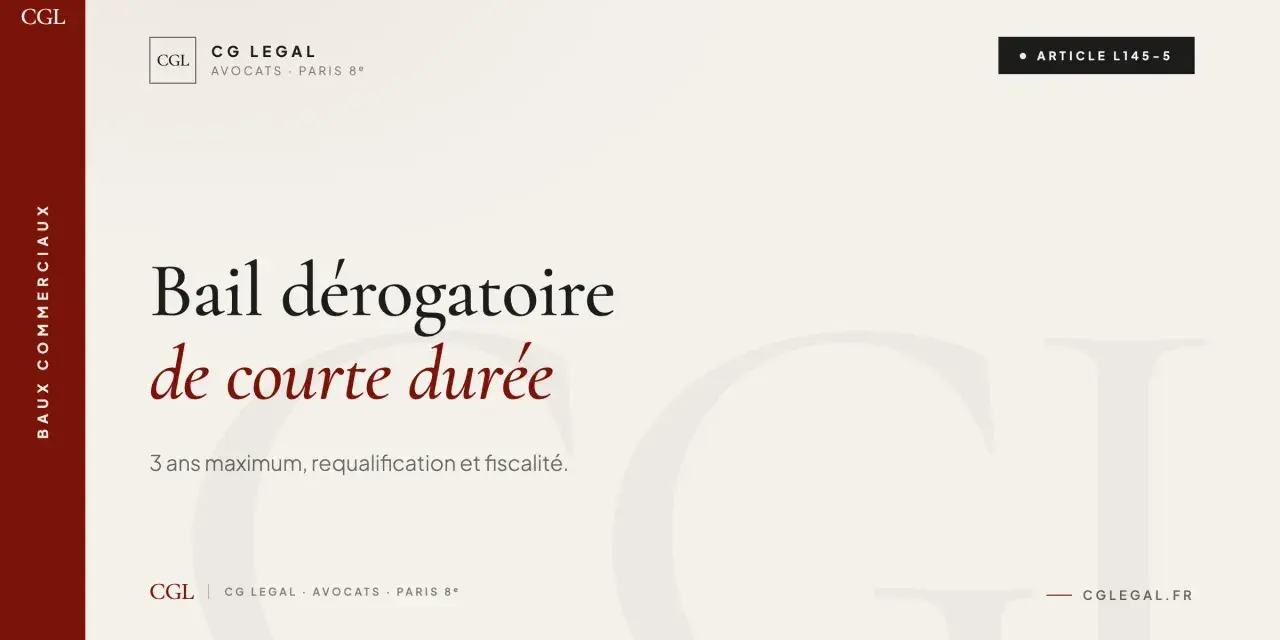 Modèle de bail dérogatoire pour une courte durée, maximum 3 ans. Informations juridiques et fiscales.