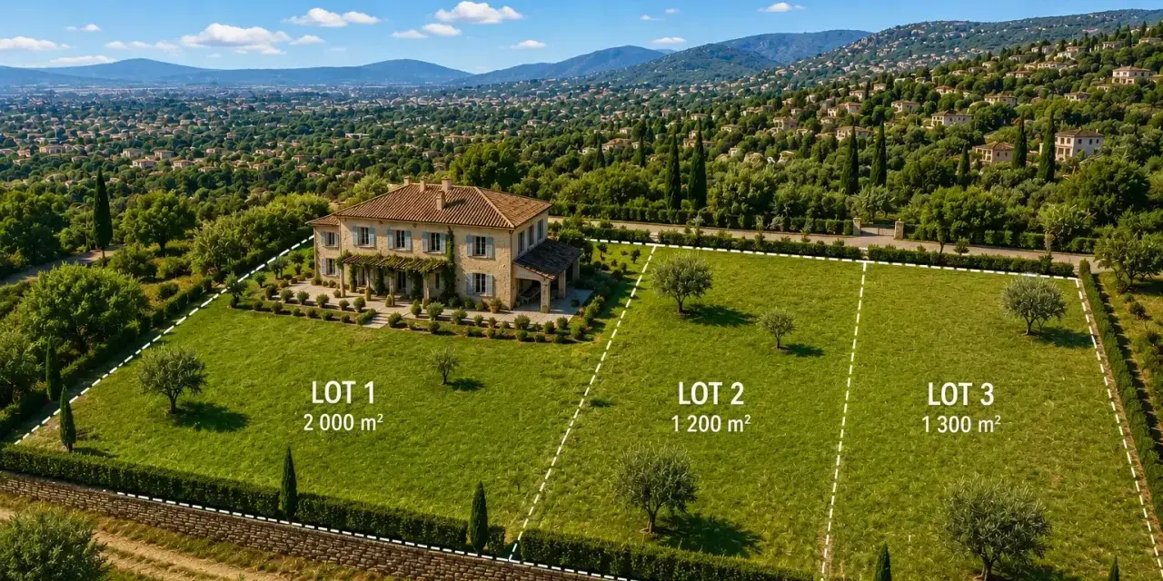 Magnifique villa avec trois parcelles de donation terrain constructible. Vue panoramique sur les collines.