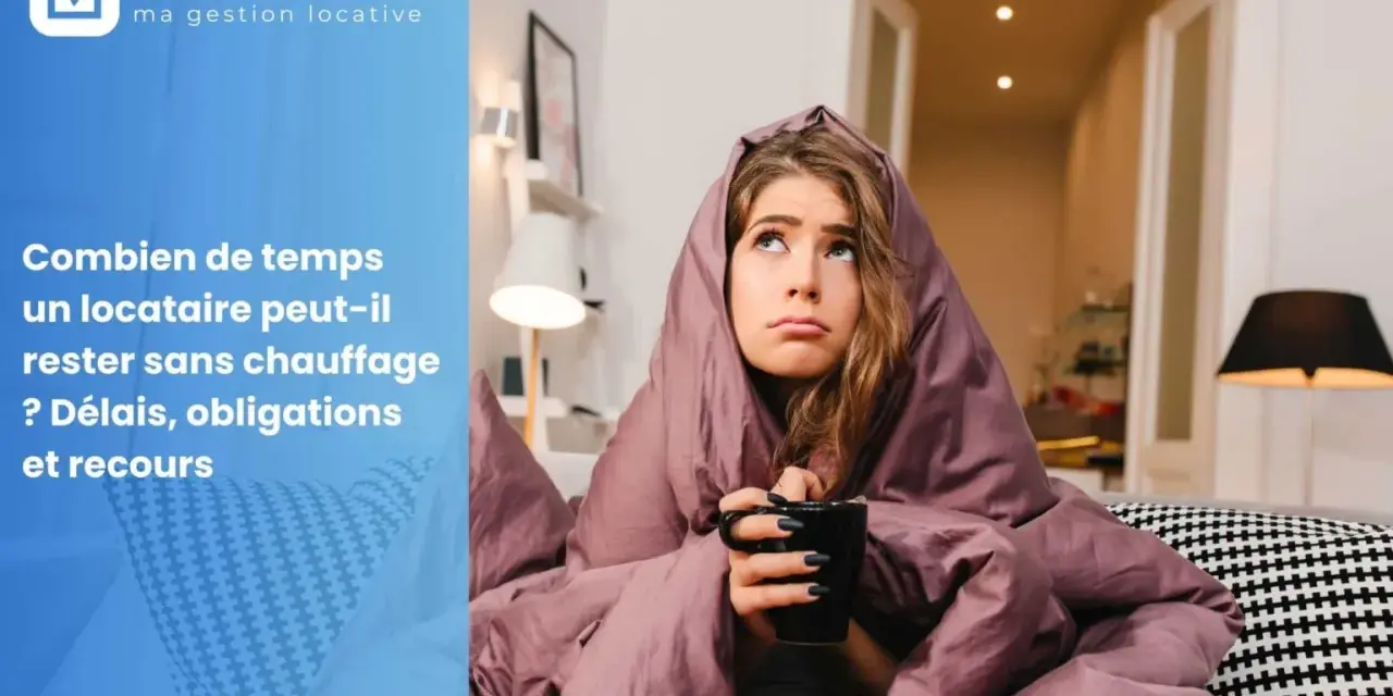 Une jeune femme emmitouflée dans une couverture, l'air dépité, tenant une tasse. Elle attend le retour de l'eau chaude, un problème fréquent pour un locataire.