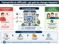 Un copropriétaire défaillant crée une dette. La copropriété avance les fonds, puis poursuit le débiteur pour récupérer la somme.