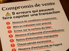 Liste des 9 erreurs à éviter pour un compromis de vente de terrain. Attention aux clauses suspensives manquantes ou imprécises.