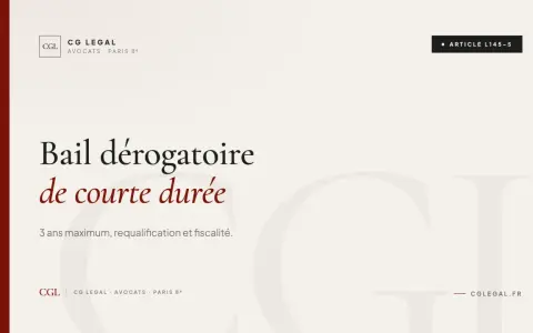 Modèle de bail dérogatoire pour une courte durée, maximum 3 ans. Informations juridiques et fiscales.