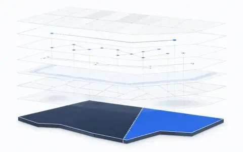 Schéma de division parcellaire sans intention de construire, montrant des couches d'informations cartographiques et topographiques.