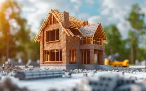 Maison en construction, briques apparentes, charpente visible. Un chantier prometteur, un futur chez-soi plus beau qu'à Brest.