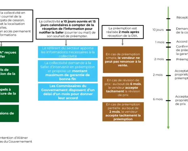 Le schéma détaille le processus de préemption, incluant la préemption partielle Safer, de la réception de la DIA à l'acceptation tacite.