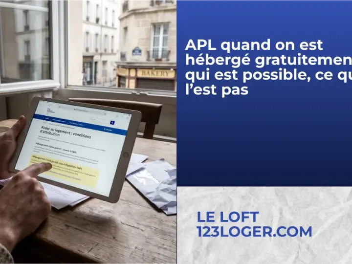 Une personne consulte sur tablette les conditions d'éligibilité à l'APL lorsqu'on est hébergé à titre gratuit.
