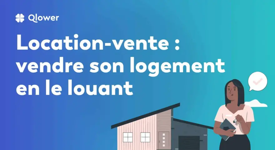 Illustration pour la location-vente : vendre son logement en le louant. Une femme tient des clés, prête pour un congé pour vente.