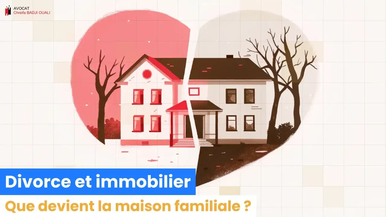 Maison divis&eacute;e en deux, symbolisant un divorce. La question de l'indivision et des travaux sans accord se pose pour la maison familiale.